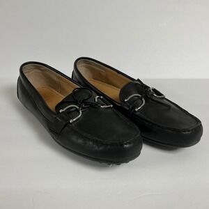 Lauren Ralph Lauren Briley Black Leather Horsebit Loafer Flats Women's Size 8B